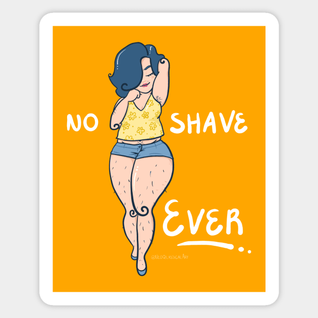 No Shave Ever Sticker by Neoqlassical